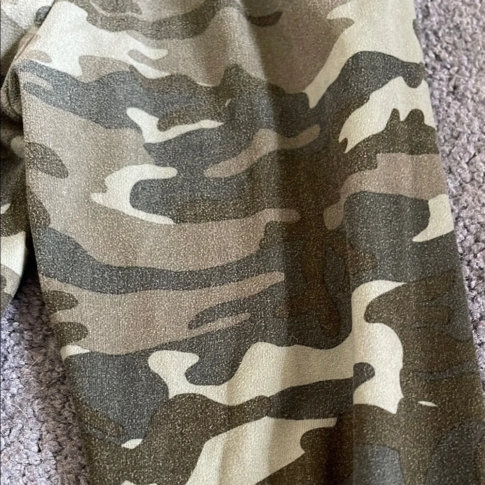 Justice camouflage and Black Leggings with Bold Print